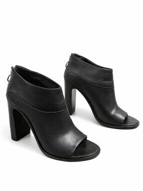 rag & bone Black Leather Open-Toe Ankle Booties Size 8